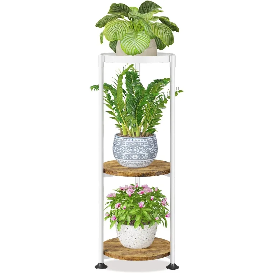 

3 Tier White Plant Stand Indoor for Large Tall Heavy Duty Flower Planter Metal Vertical Multi Level Rack for Narrow Flo