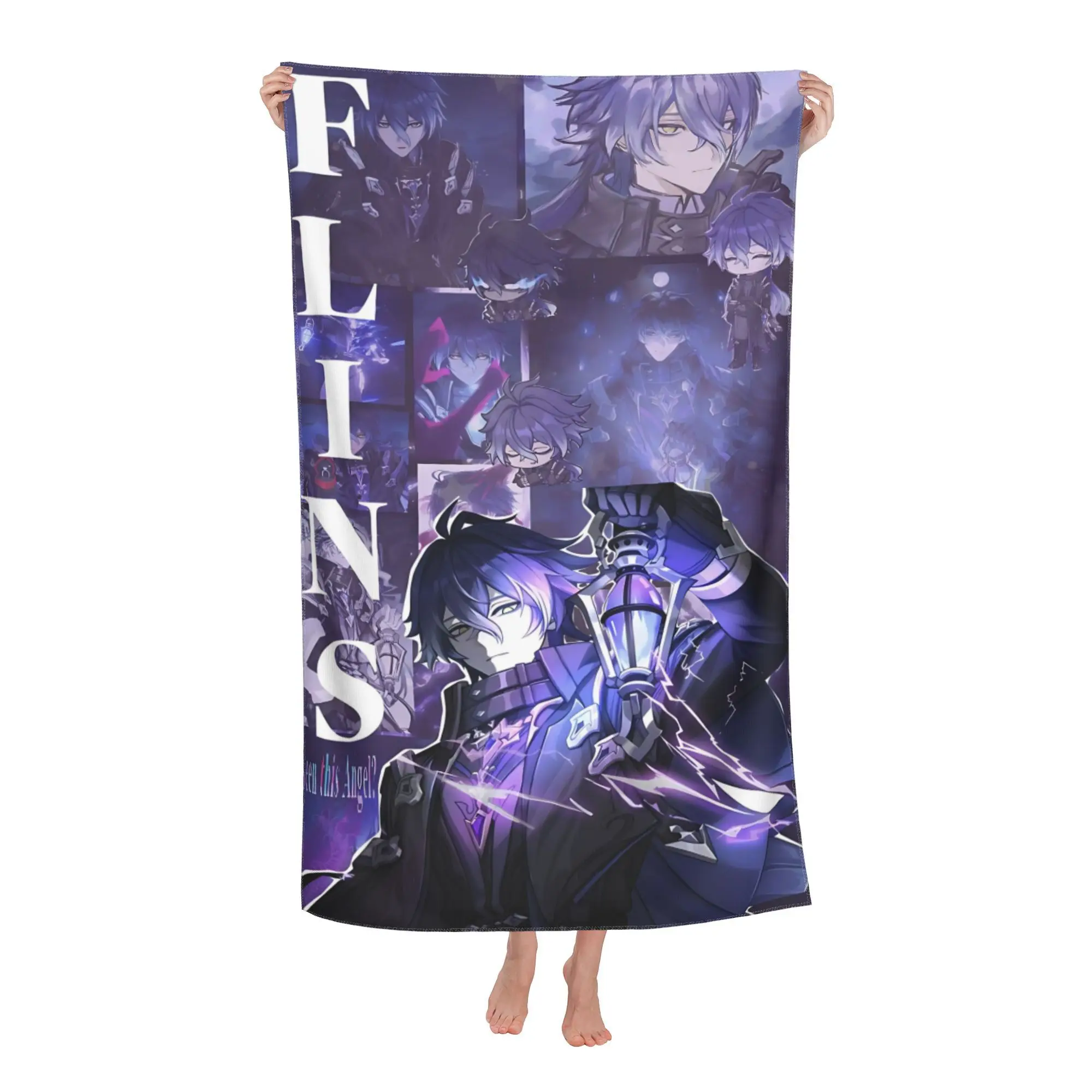 1PC H-Honkai S-Star Rail Beach Towel Microfiber Quick Dry Sand‑Proof Bath Towel Game Fan Merch Beach Pool Gift for Otaku Gamer