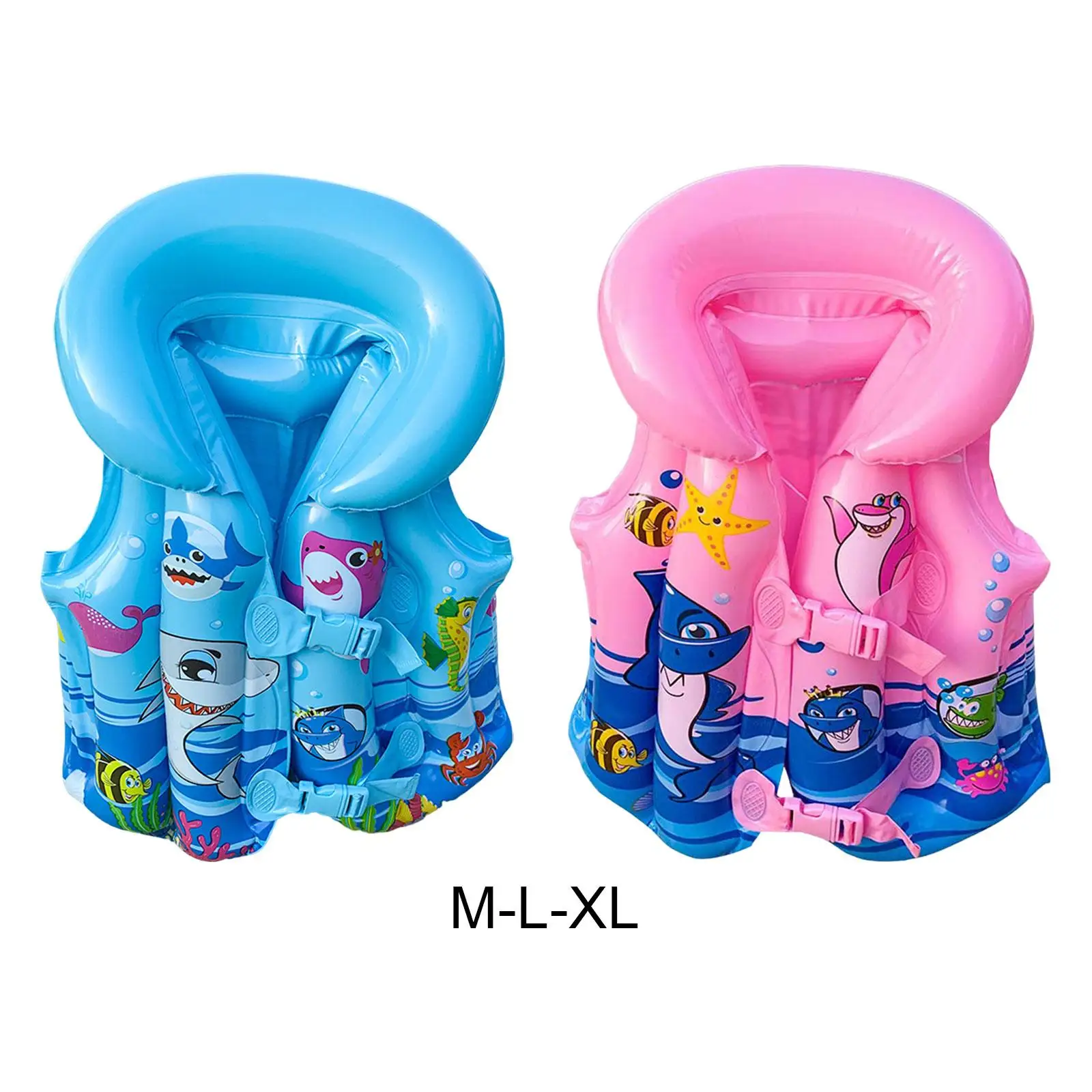 Kids Inflatable Swim Vest Swim Trainer Life Jacket for Surfing Kayak Boating