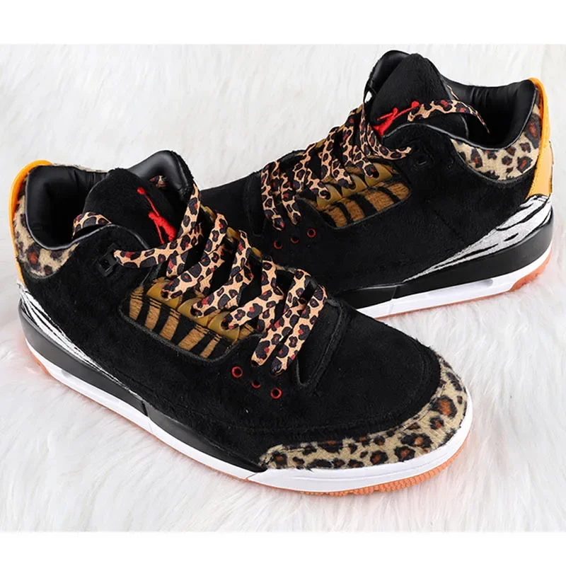 Coolstring Cool 8mm Flat Leopard Patten Print Shoelace Canvas Laces for Basketball Shoestrings Women's Sports Shoes Accessories