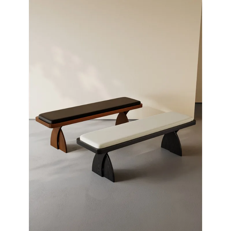 

Medieval style solid wood bench bedroom home shoe changing stool designer bed and breakfast