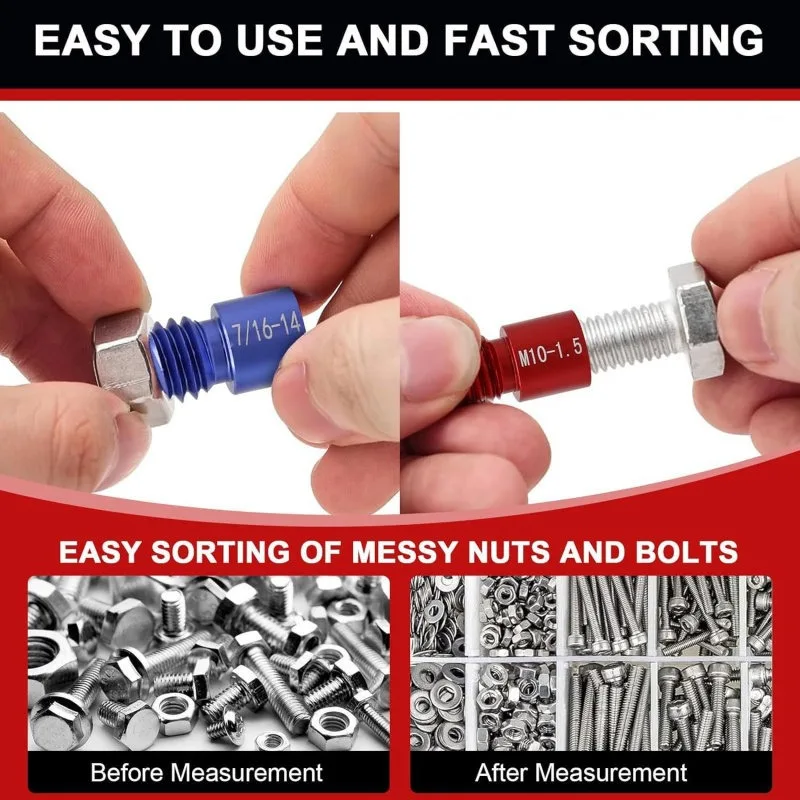Nut and Bolt Thread Checker, Gongzi Gauge, Metric and British 44-piece Set