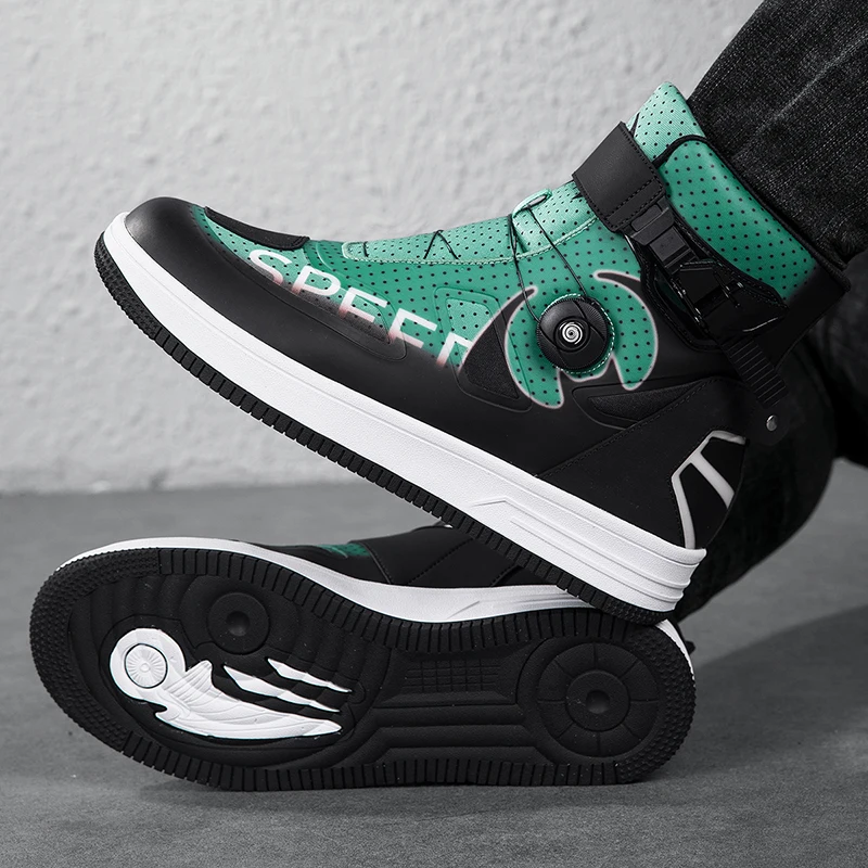 

Motorcycle Boots Man Studded Boots Waterproof Motorcycle Shoes Wear-Resistant Motocross Boots Anti-Fall Motorcycle Equipment