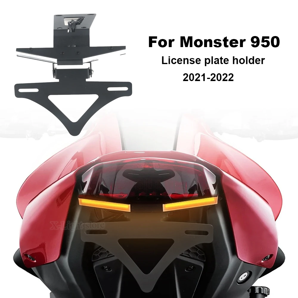 

For Ducati Monster 950 2021-2022 New Motorcycle Rear Short Tail License Plate Holder Tidy Stock Fender Tailstock bracket Kit