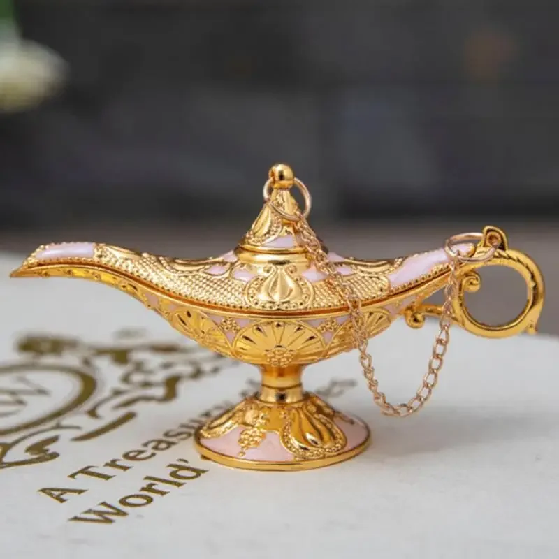 New Zinc Alloy Drip Color Aladdin Magic Lamp Creative Retro Home Crafts Metal Ornaments Birthday Gifts Home Figurines Decor