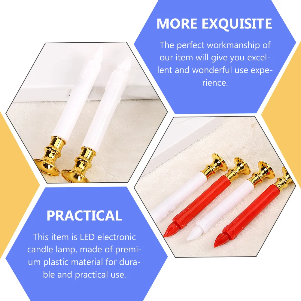 4 قطعة Led مصباح إلكتروني عديمة اللهب ضوء كهربائي للمنزل ديكور البخور الديكور محاكاة مصباح ليد #1
