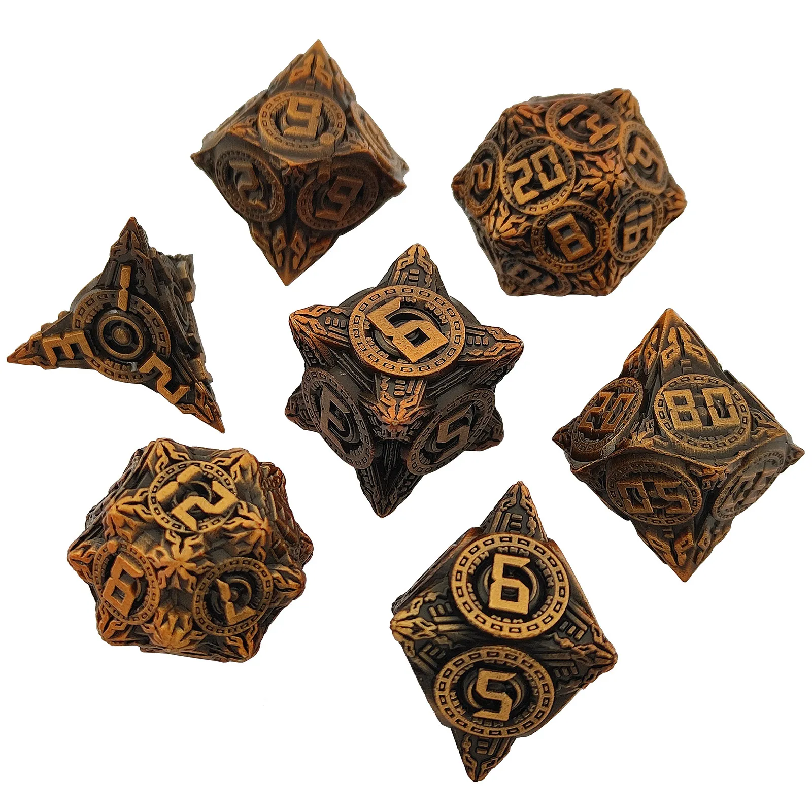 

7Pcs Metal DND Dice Set D&D Polyhedral Table Game Digital Dice TRPG COC Role Playing D20 D12 D10 D100 D8 D6 D4 Dices Accessory