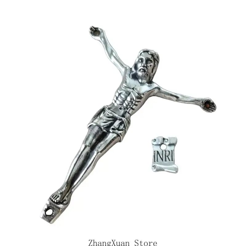Jesus-Kruzifix-Wandkreuze, katholische Wandskulptur, Jesus-Kreuze, Statue, religiöse christliche Heimdekoration, Gebetsraum, 3 x – Detail 3