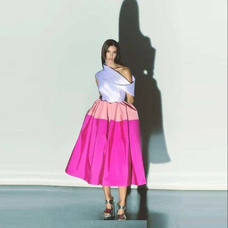 

Pink And Fuchsia Satin Skirts Girls Birthday Party Wedding Guest Skirts High Street Women Prom Party Formal Wear A Line Skirt