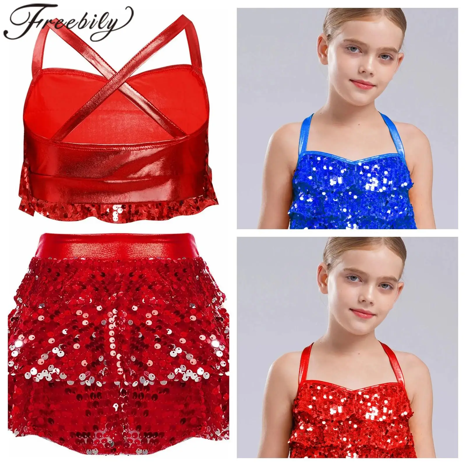 어린이 소녀 스커트 정장 라틴 재즈 댄스 세트 발레 현대 현대 무용복 공연 의상 볼룸 파티 의상