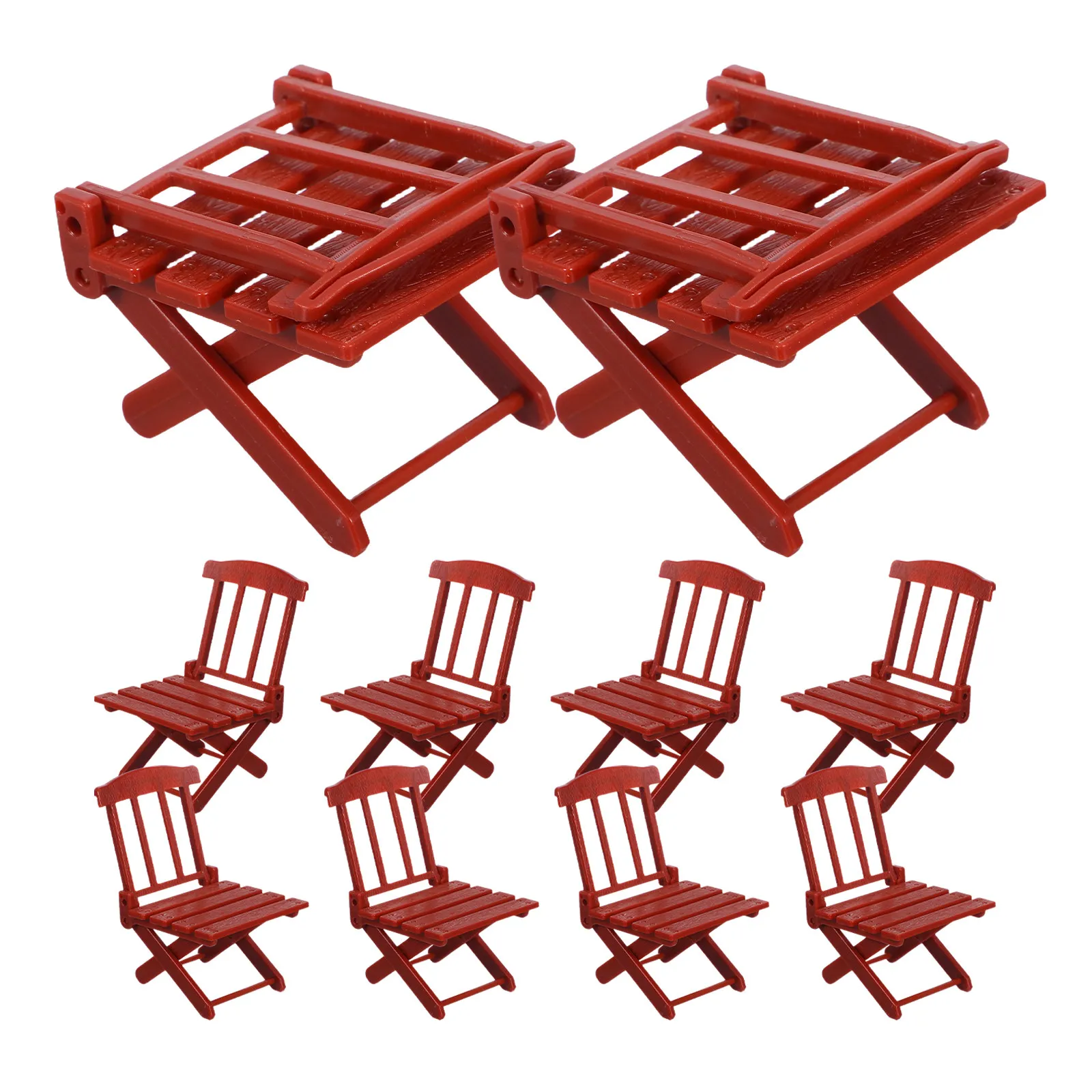 

10 шт. миниатюрных пляжных стульев, масштаб 1:12, складная конструкция, реалистичная миниатюрная мебель для кукольного домика, украшение для сказочного сада