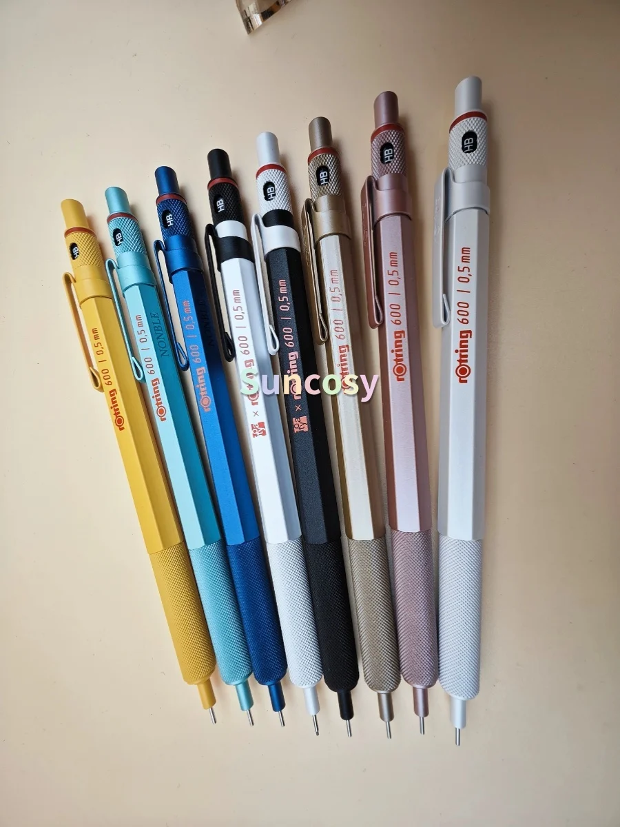 Rose Gold White & Gold Rotring 600 Limited Mechanical Pencil and Ballpoint Pen Set - Smooth Writing,Sturdy Body,Comfortable Grip