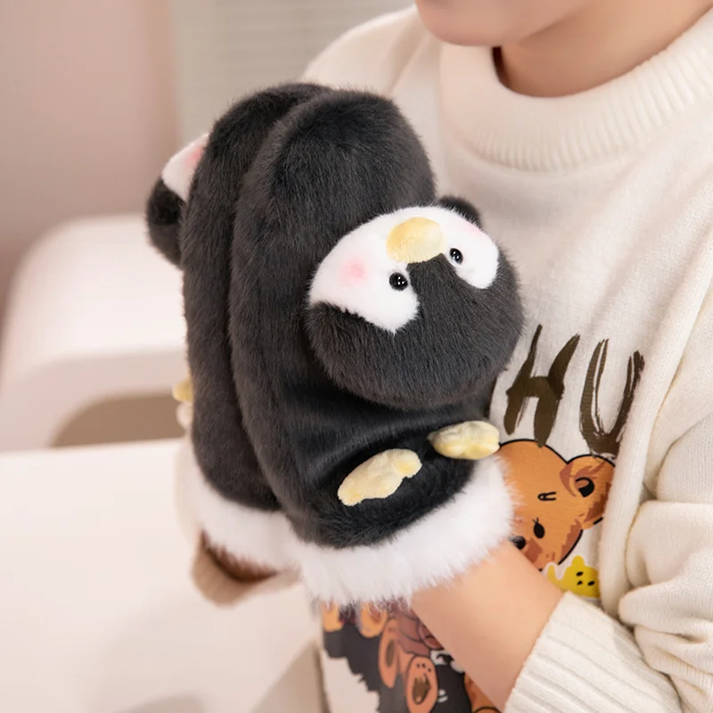 Women Girls Winter Gloves Capybara Penguin Plush Kawaii 3D Cold Weather For Outdoor Activities Travel