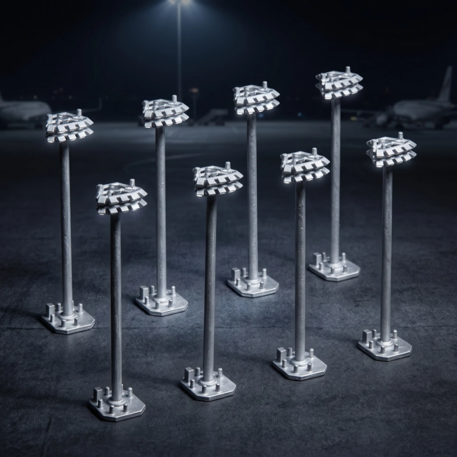Scenery Accessory Airport Light Stand 1 to 400 High Pole Lamp Model for Diorama and Collectors Setups view 6