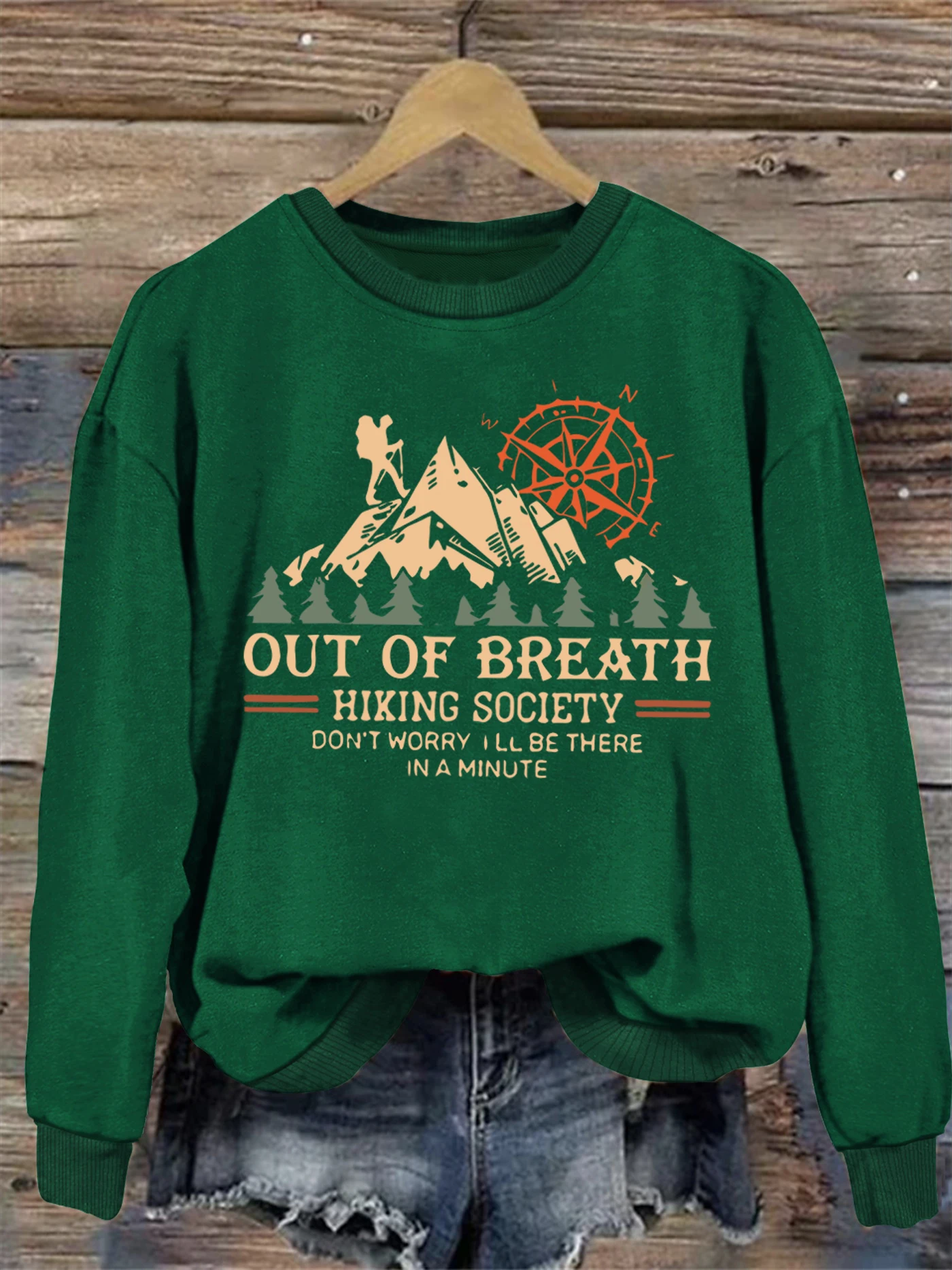 

Letter print sweatshirt, crew neck casual sweatshirt for winter & fall, women's clothing