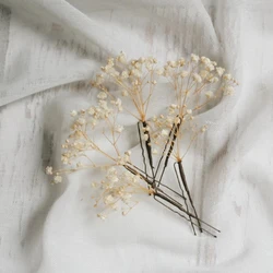 4-10pcs Baby's Breath Dried Flower Hair Pin Gypsophila Bridal Hair Pin Bridal Hair Accessories white flowers for hair Wedding