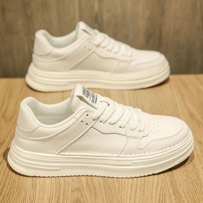 Sports and leisure board shoes men's shoes new breathable shoes men's trendy and versatile thick soled white shoes