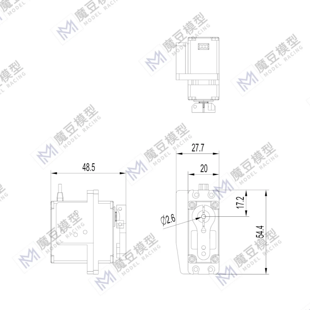 RC 1/14 Modell 35KG CNC Gangschaltung Lenkservo-Rahmen für Tamiya Hydraulikbagger Lader Muldenkipper DIY-Teile – Detail 3