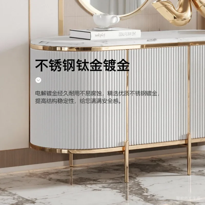 Hong Kong-style light luxury marble coffee table TV cabinet combination post-modern simple small apartment living room home