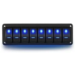 8/6/5/4/3/2 Gang Toggle Rocker Switch Panel for Car Marine Boat RV Waterproof 12V-24V
