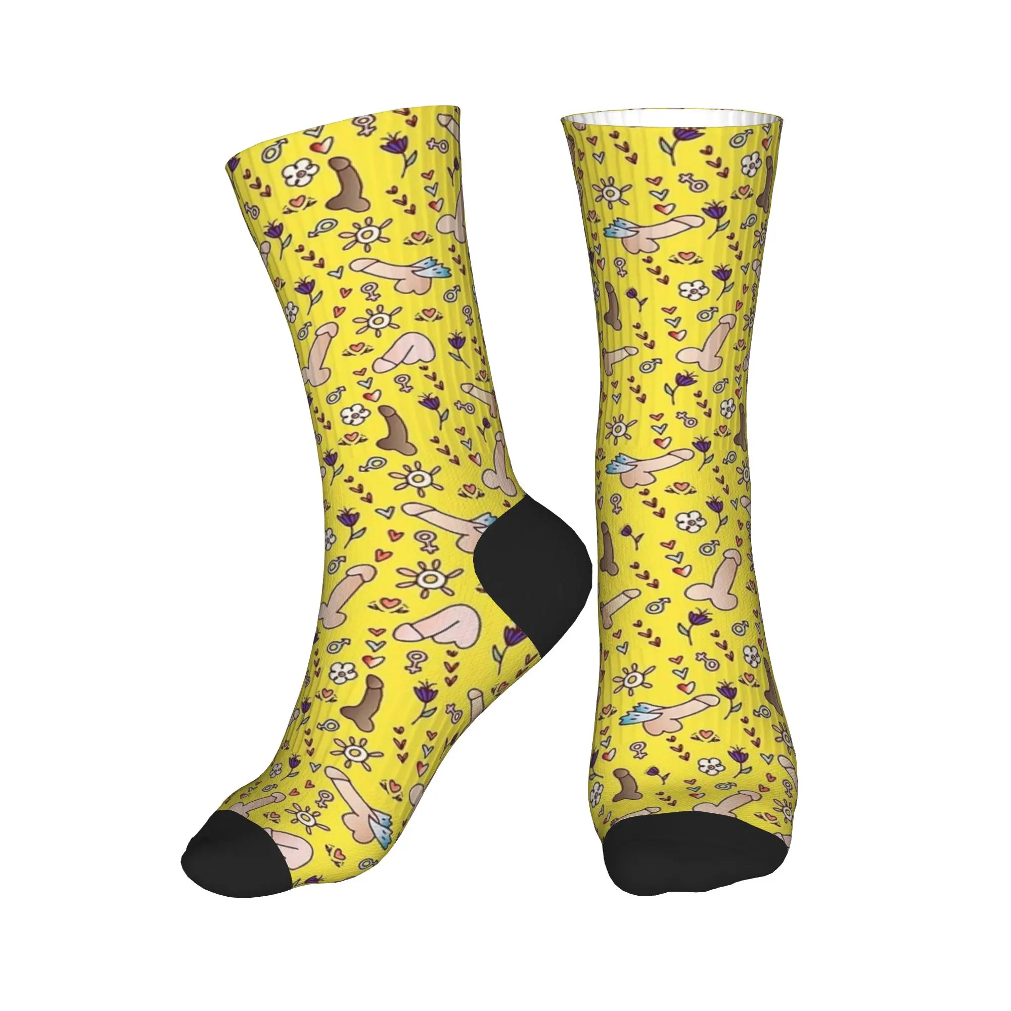 Men's Socks Cock Penises Pattern  Stockings Winter Modern Breathable Socks Pattern Climbing Non Slip Socks