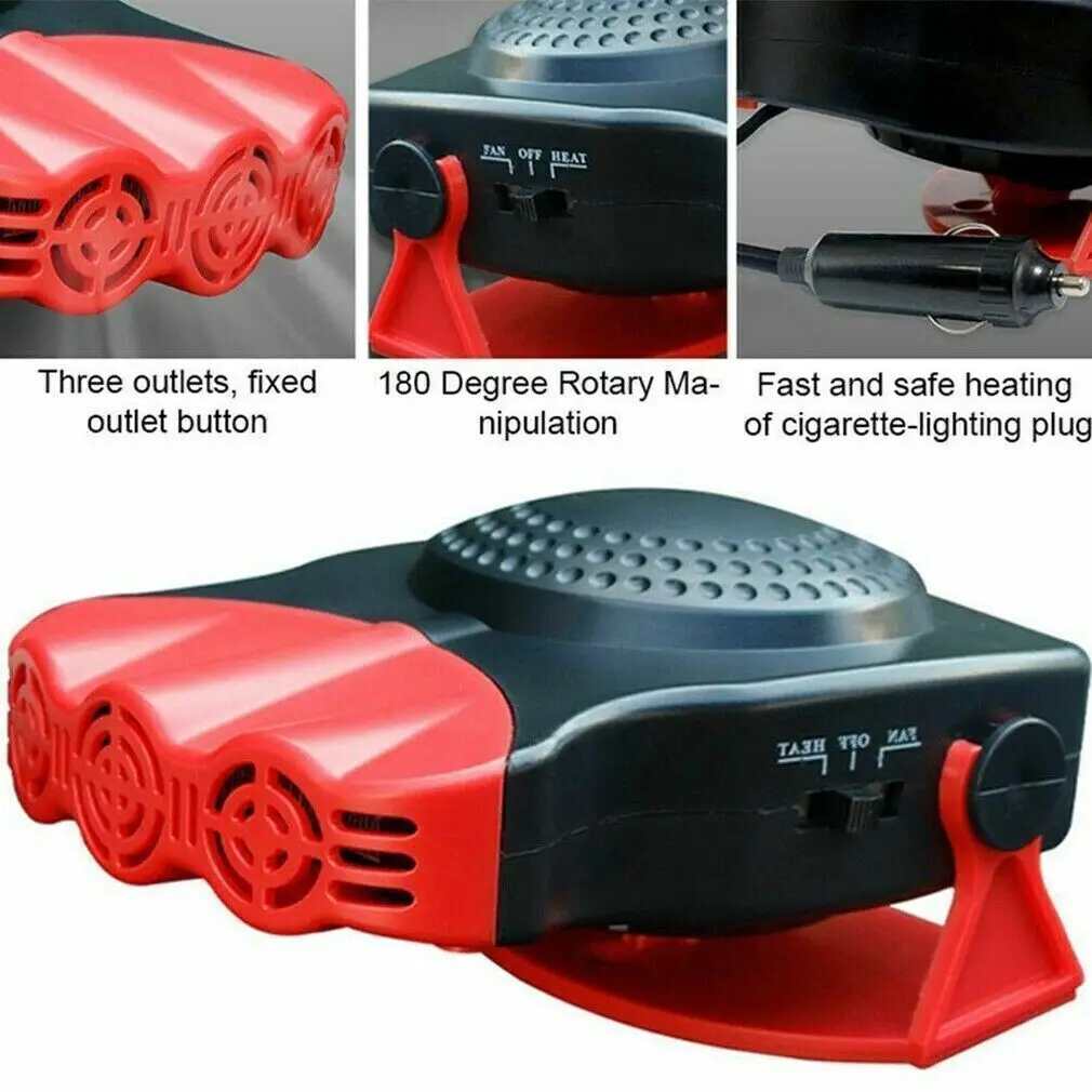 

1PC 12V Portable Car Heater Durable Defroster Defogger 150w/200w Car Electric Heater DC Heating Fan Practical Car Tool