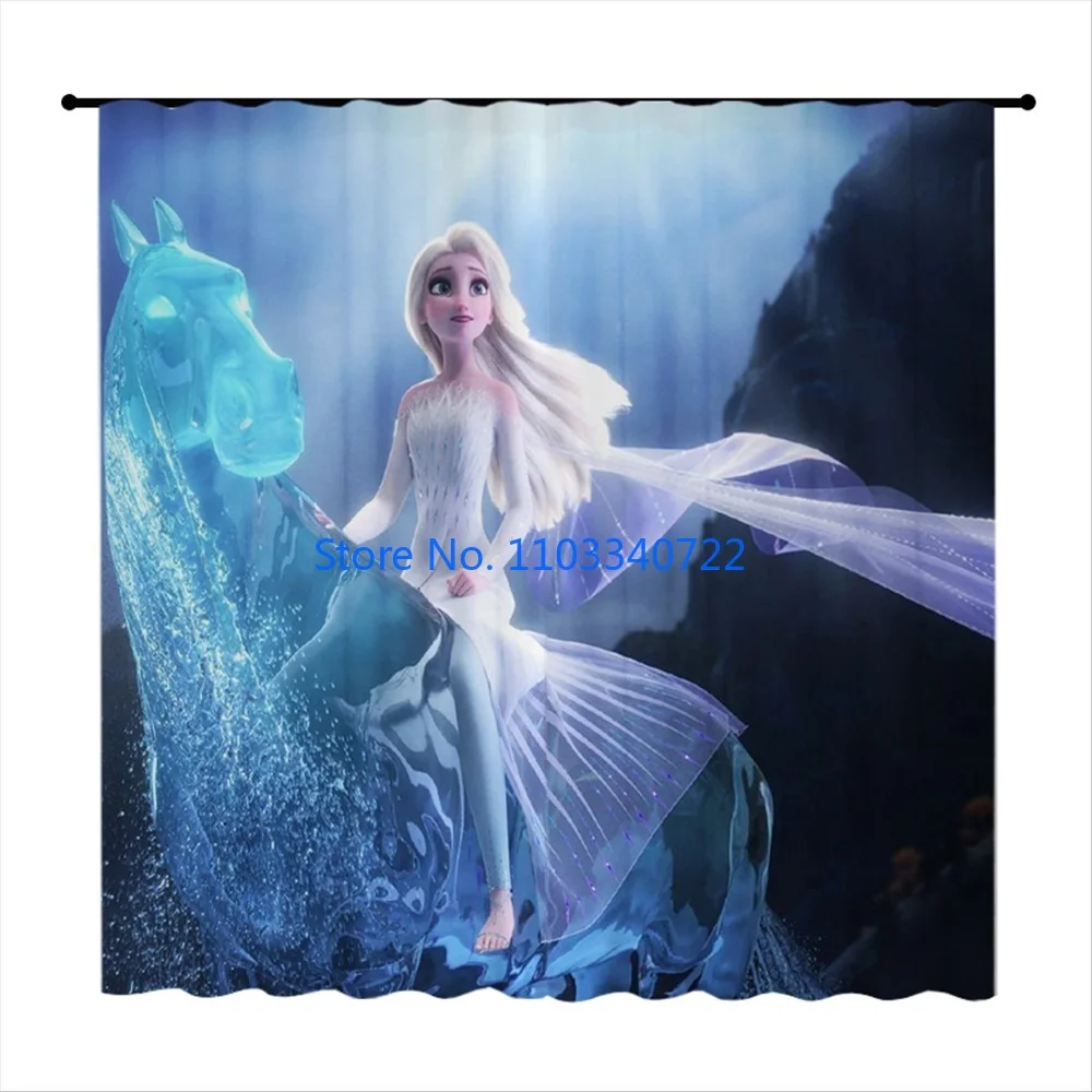 Anime Magic Horses Frozen Princess Elsa Window Curtain 184x215cm 3D Print Blackout Curtains Living Room Bedroom Girl Kids Gift