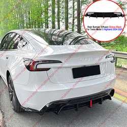 Rear Bumper Diffuser Spoiler Lip For Tesla Model 3 Highland 2024 2025 Accessories Auto Modification Exterior Parts Car Body Kit