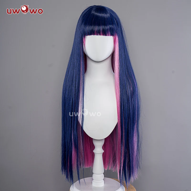 

UWOWO Cosplay Wig Stockingg Anarchyy Wig Pink Purple Long Hair Heat Resistant