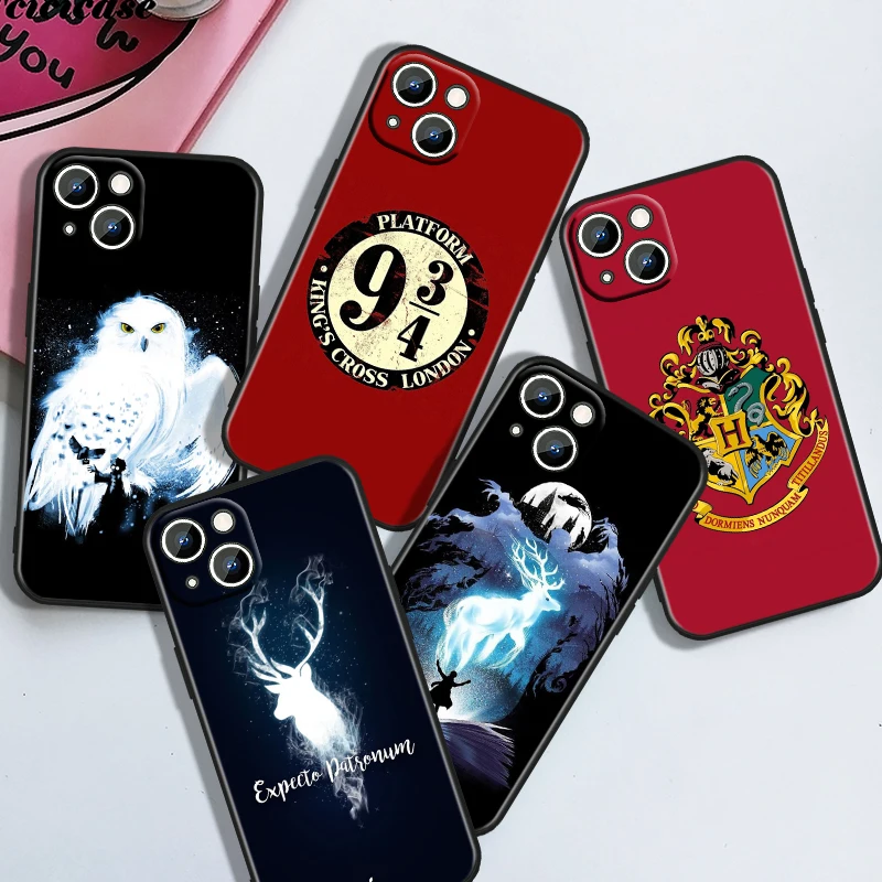 Anime Potters Wand Art Phone Case For Apple iPhone 15 Ultra 14 13 12 11 XS XR X 8 7 Pro Max Plus mini Black Cover