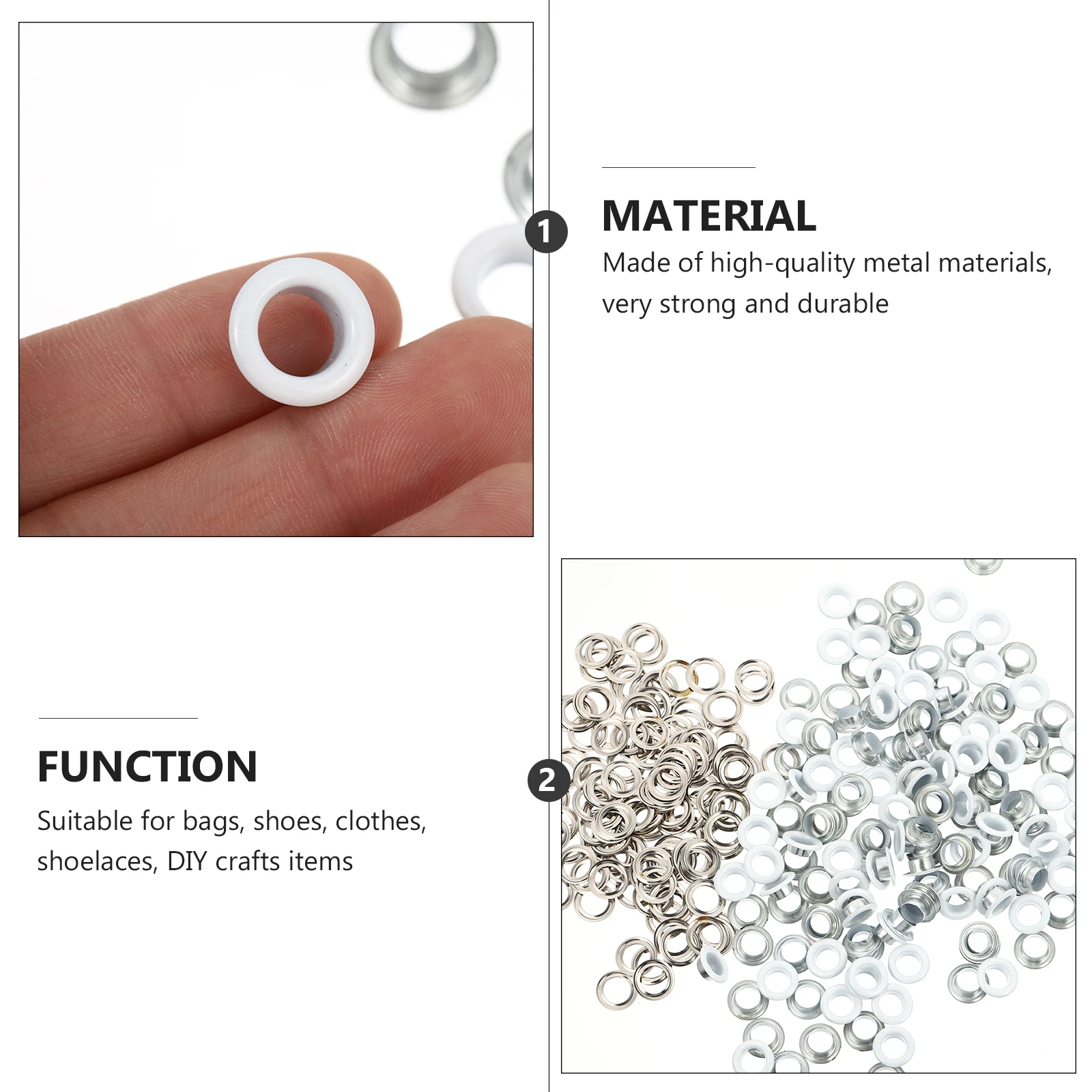 

200 Pcs Corn Buttons Simple Design Grommets Metal Eyelets Clothes Craft Fasteners Crimp Shoes Iron Punching Tools