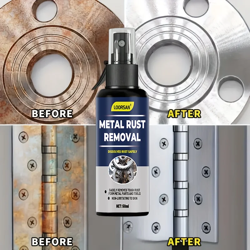 Potente spray per la rimozione della ruggine, formula rapida per porte da pavimento in metallo, sicuro per ferro, acciaio, alluminio cromato, cucina del bagno dell'officina domestica