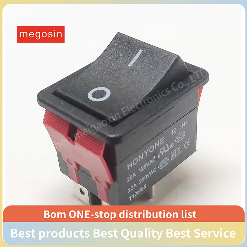 1PCS/LOT Super current 20-30A ship type warping switch Black four-pin two-speed welding machine oven switch