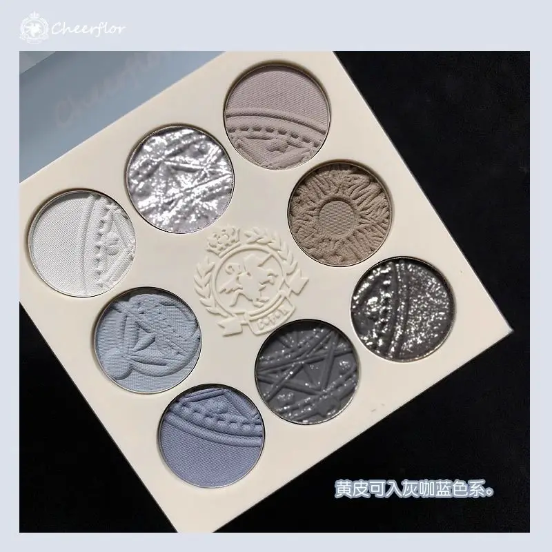 Ombretto Cheerflor Angel in rilievo a 8 colori con disco perlato opaco illuminante Earth Morandi