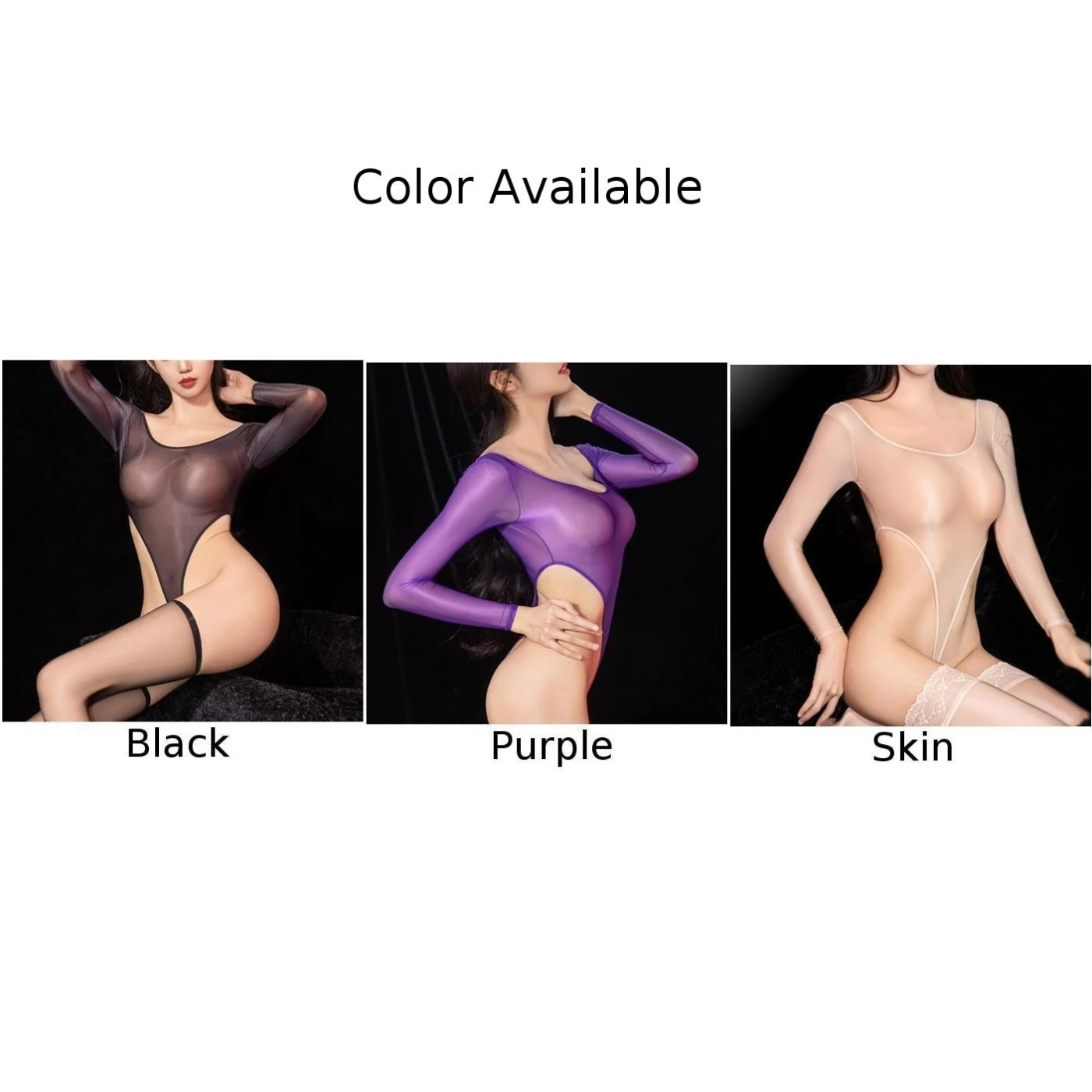 ملابس داخلية مثيرة ضيقة للنساء ، قطع عالية ، انظر من خلال ، لامعة ، مرنة