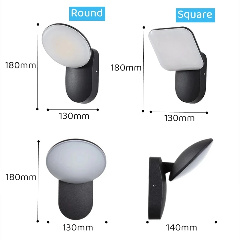 Outdoor LED Wall Light Waterproof IP65 with Motion Sensor Indoor Wall Lamp PIR 10 Watts for Balcony Corridor Garden Porch Street