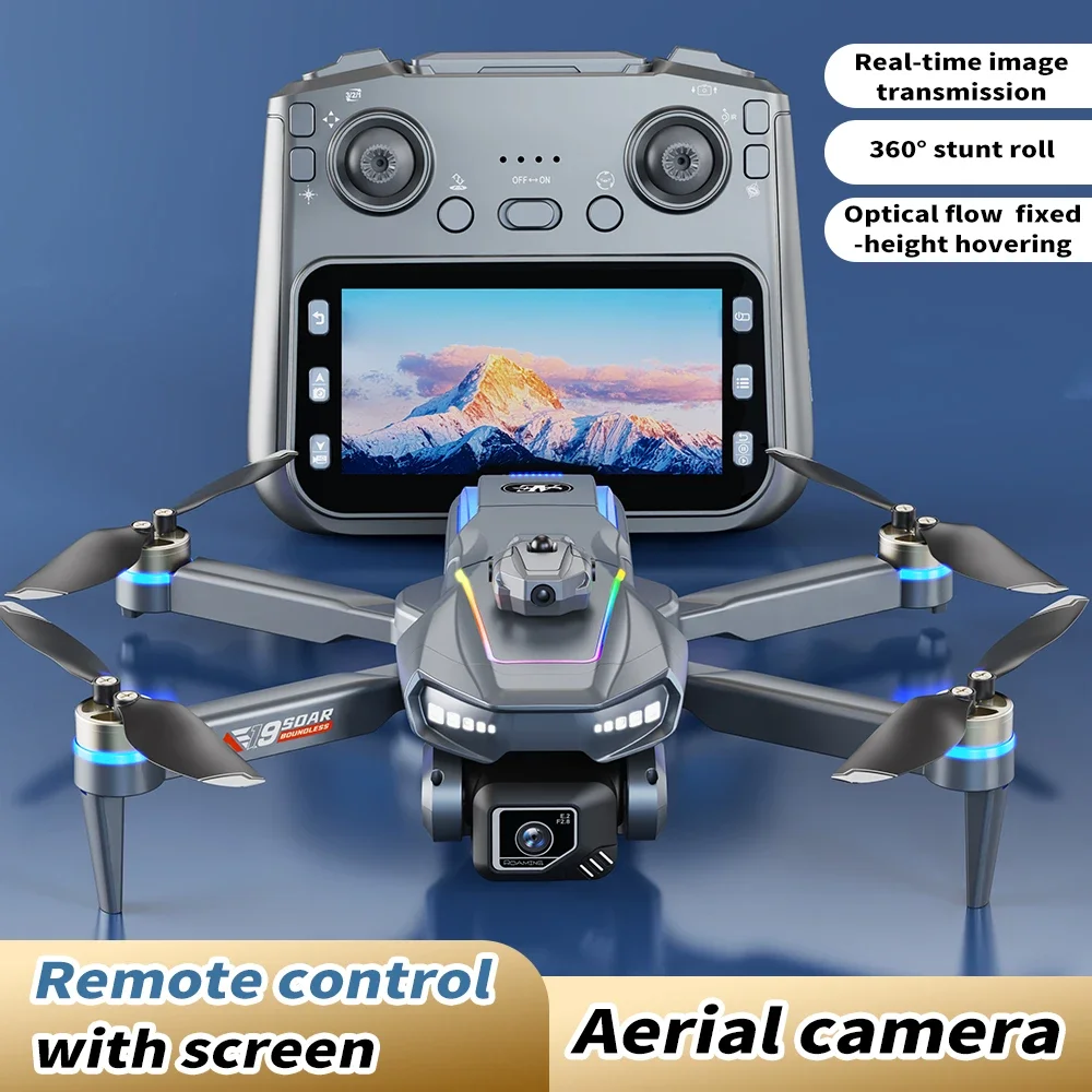Drone Mainan Lipat AE19, Penghindar Rintangan Profesional 8K, Kamera Ganda Definisi Tinggi, Dikendalikan Jarak Jauh