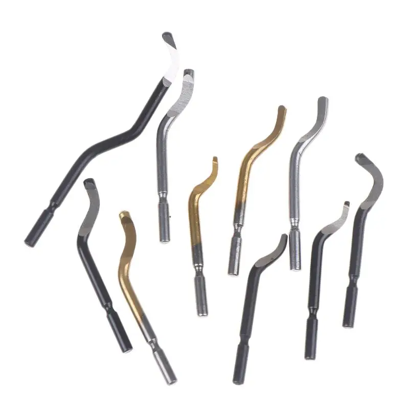 10 peças bs1010 bs1012 bs1018 bk3010 bs3010 ferramenta de limpeza de rosca interna lâminas giratórias de alta velocidade de 360 graus para sistema de rebarbação