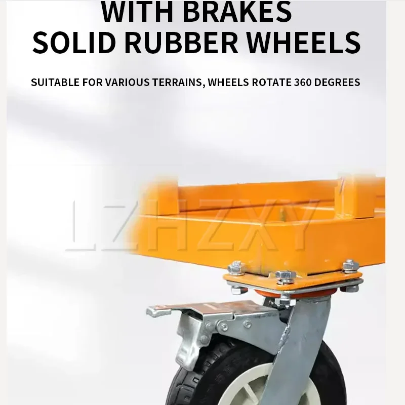 

Glass Handling Cart Height-Adjustable New Model with Four-Way Swivel Wheels Flat Universal Wheels Construction Site (Customized)