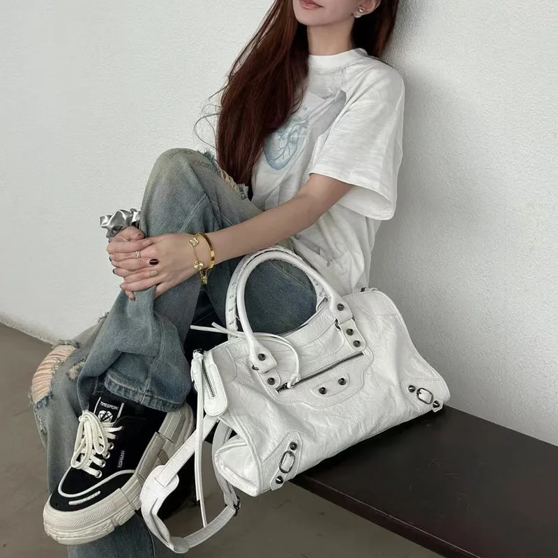 City Motorcycle Shoulder Bag Tote Bag Ladies Premium 2026 Autumn and Winter Tote Bag Crossbody Large Capacity