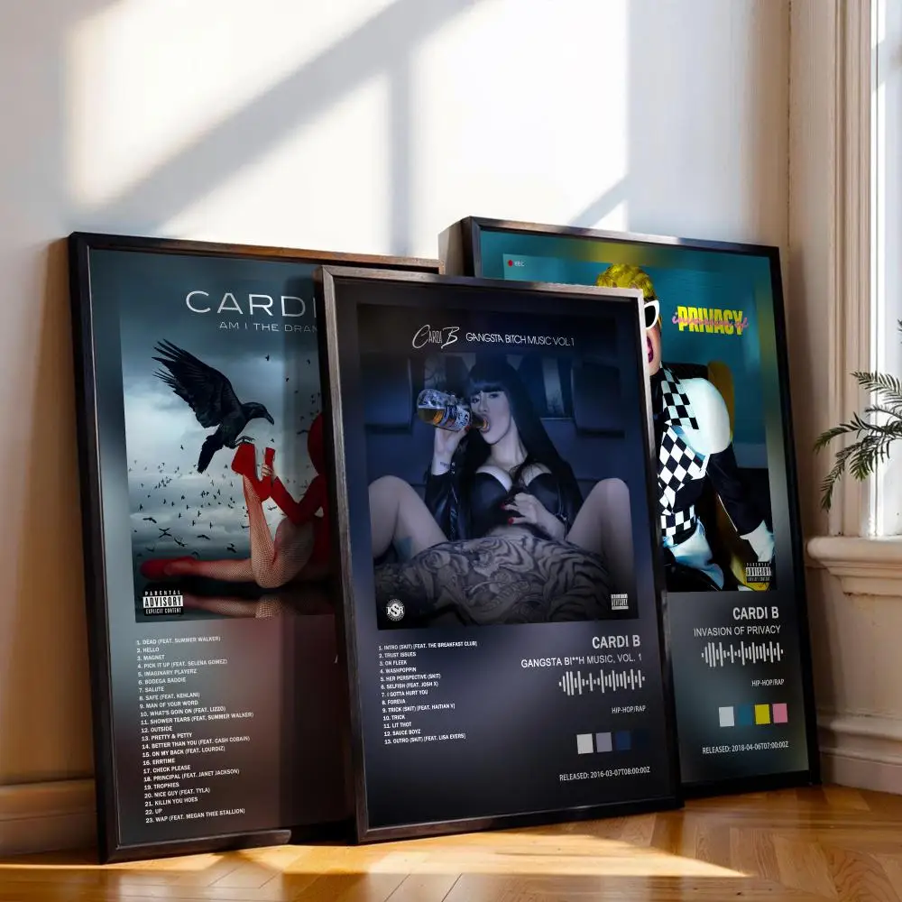Cardi B Poster, Musikalbum-Cover für Zimmer, Leinwanddruck, Kunst, Wanddekoration, Bild, Geschenk