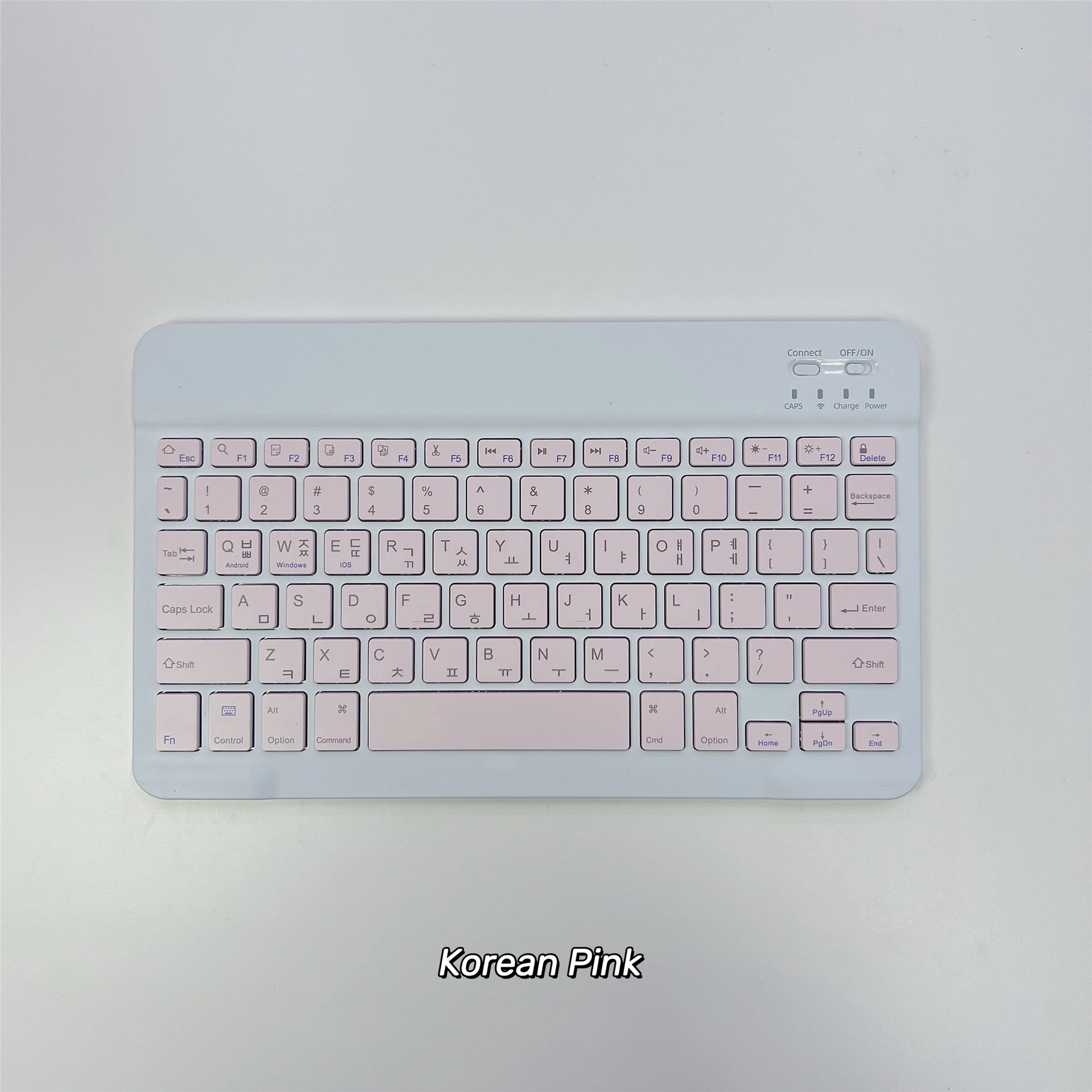 Teclado Bluetooth ultrafino de 78 teclas en idioma coreano |   Multidispositivo silencioso recargable con teclas calientes para Android iOS Windows