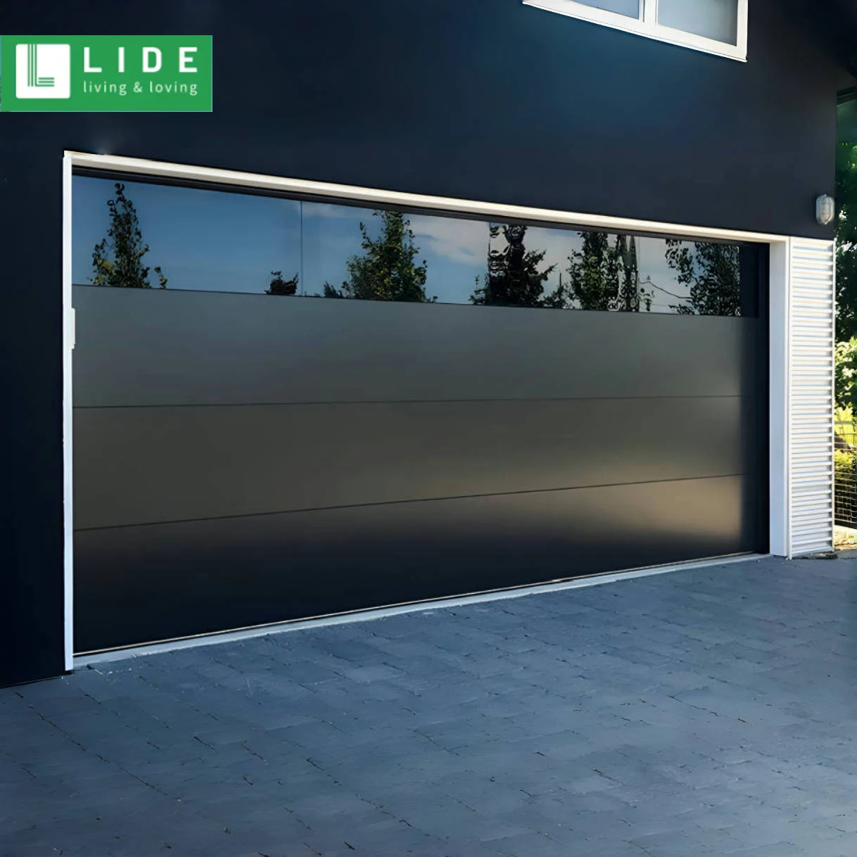 

Custom Top Window Contemporary Flush Garage Door Australia Frameless Garage Door