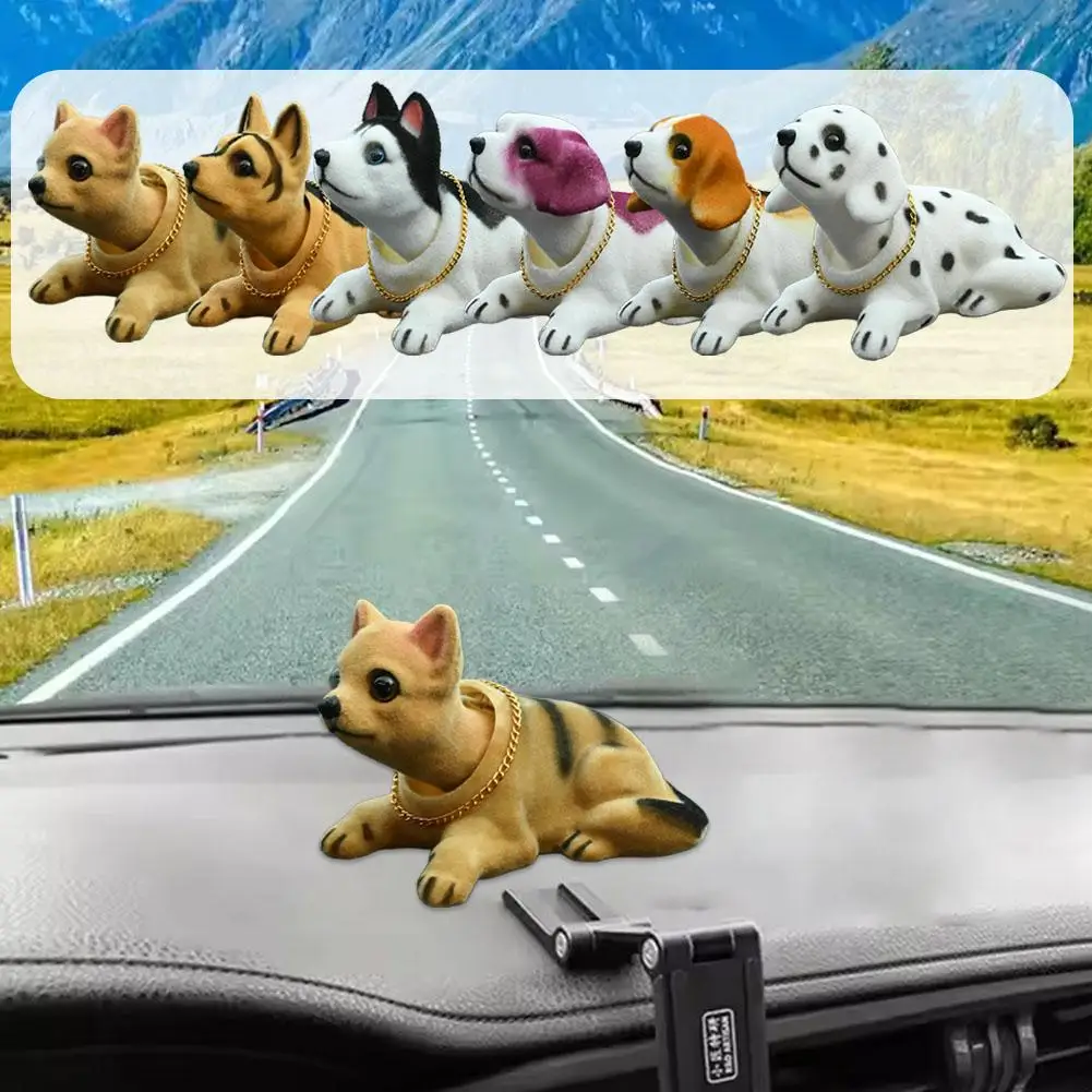 الإبداعية مزركشة رئيس الكلب الشكل حلية تمثال لطيف يهز رئيس الكلب سيارة زخرفة ل لوحة سيارة منضدية الديكور Bo Y2P7 #6