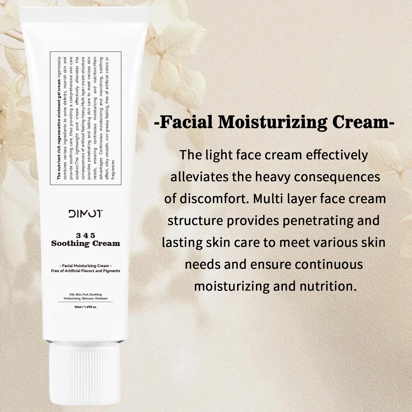 DIMOT 345 Relief Cream Gezicht Moisturizer Crème Voeden Kalmerende Huid Reparatie Schone Acne Vette Huid Hydraterende Gezichtslotion Huidverzorging
