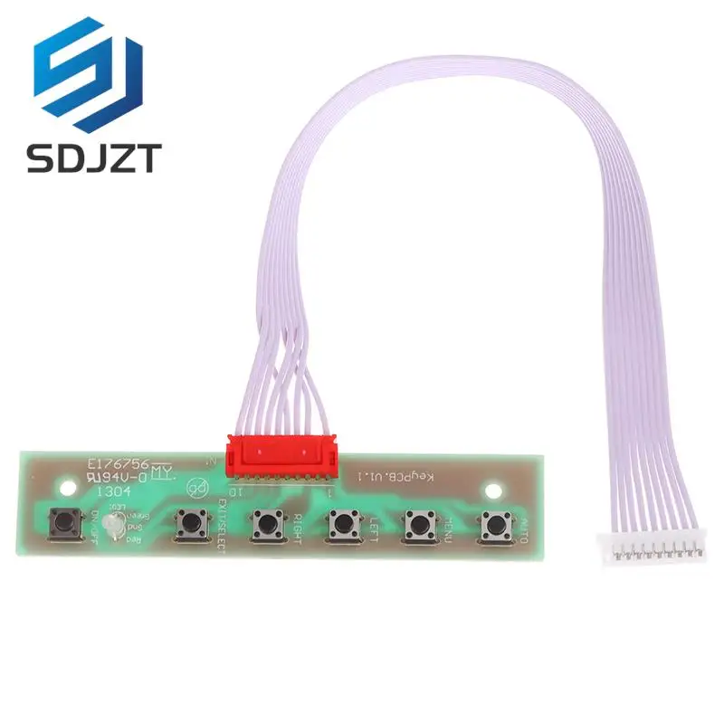 New 1pc 6 Keys Button Keyboard Plate Monitor Plug-in Driver Board Motherboard Control Board For Industrial Equipment