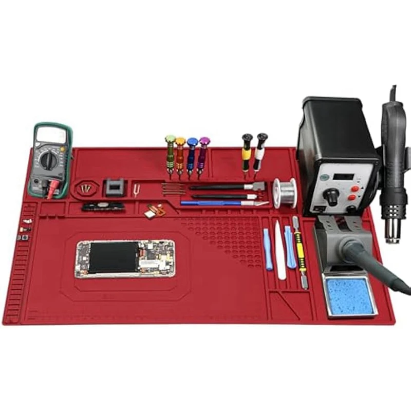 Heat Resistant Repair Mat Electronic Repair Work Mat Can Accommodate A Multimeter, Soldering Iron, Repair Mat