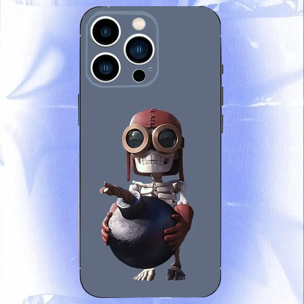 حافظة هاتف Clash Royale لهاتف iPhone 17,16,15,14,13,12,11,Pro,XS,Max,XR,Plus,E,SE4,غطاء ناعم أسود صغير