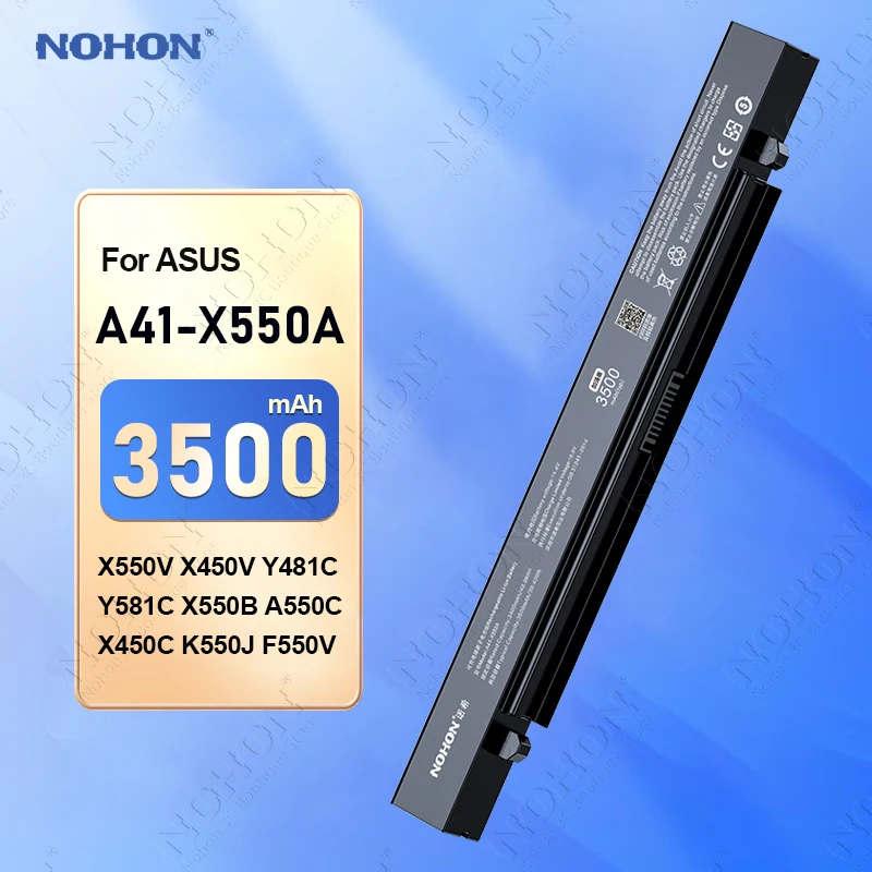 

NOHON Laptop Battery for ASUS A41-X550A X550V X450V Y481C Y581C X550B A550C X450C K550J F550V Computer Batteries