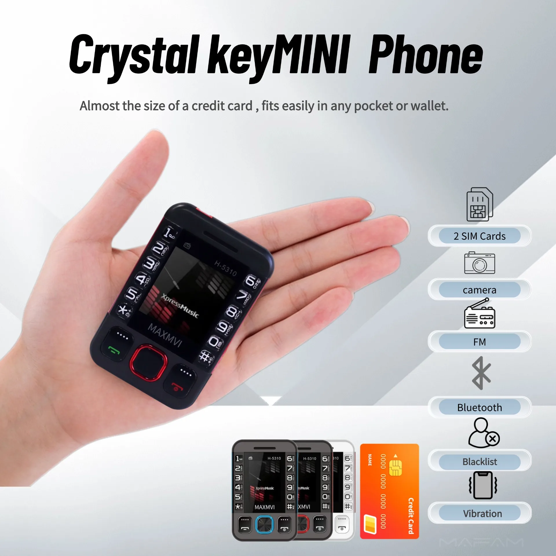 Cheap Pocket Phone For Kids Mini Size Flashlight Speed Dial Dual SIM Blacklist Ultra Thin Palm Button Phone GSM 2G Low Radiation